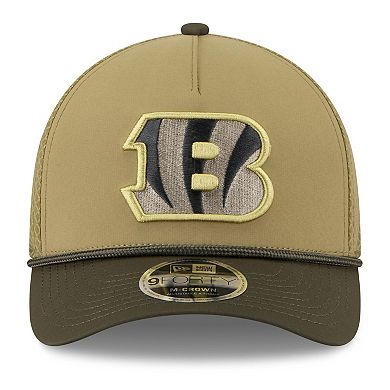 Youth New Era Green/Dark Green Cincinnati Bengals 2025 Salute to Service 9FORTY A-Frame Adjustable Hat