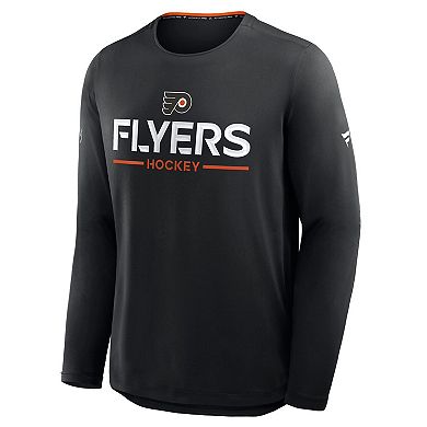 Men's Fanatics Black Philadelphia Flyers Authentic Pro Rink Tech Long Sleeve T-Shirt