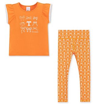 Girls Toddler ZooZatz Tennessee Orange Tennessee Volunteers Tri-Blend Bow Legging and Shirt Set