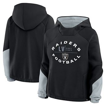 Women's Fanatics Black Las Vegas Raiders Oversized��Redzone Bubble Screen Pullover Hoodie