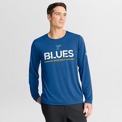 Men's Fanatics Blue St. Louis Blues Authentic Pro Rink Tech Long Sleeve T-Shirt