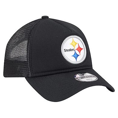 Toddler New Era Black Pittsburgh Steelers Main 9FORTY A-Frame Trucker Adjustable Hat