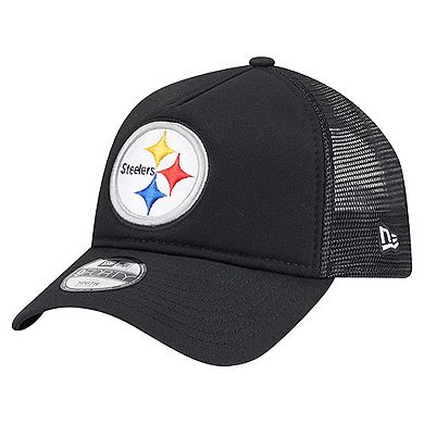 Toddler New Era Black Pittsburgh Steelers Main 9FORTY A-Frame Trucker Adjustable Hat