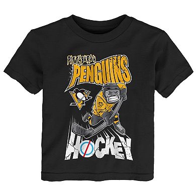 Toddler Outerstuff Black Pittsburgh Penguins One Timer T-Shirt