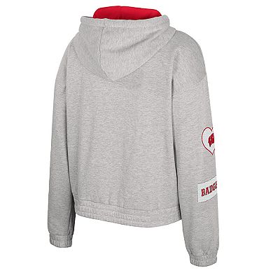 Women's Colosseum Gray Wisconsin Badgers Alfie Full-Zip Hoodie Jacket