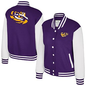 Women's Colosseum Purple LSU Tigers French Baguette Full Snap Fleece Jacket