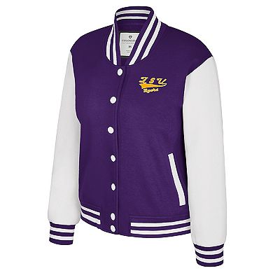 Women's Colosseum Purple LSU Tigers French Baguette Full Snap Fleece Jacket