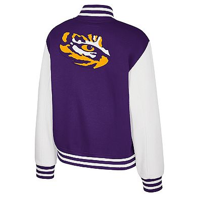 Women's Colosseum Purple LSU Tigers French Baguette Full Snap Fleece Jacket