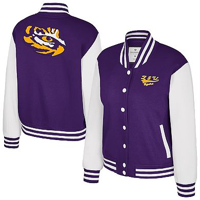 Women's Colosseum Purple LSU Tigers French Baguette Full Snap Fleece Jacket