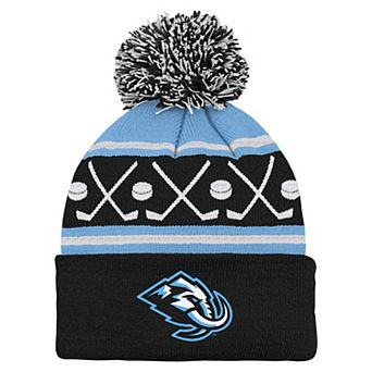 Infant Black Utah Mammoth Face-Off Cuffed Knit Hat with Pom