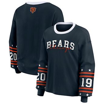 Women's WEAR by Erin Andrews Navy Chicago Bears Plus Size Sport Long-Sleeve T-Shirt