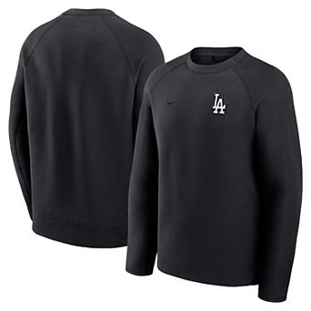Men's Nike Black Los Angeles Dodgers Tech Fleece Raglan Sweatshirt
