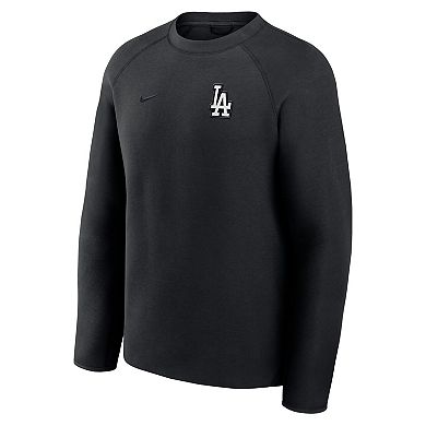 Men's Nike Black Los Angeles Dodgers Tech Fleece Raglan Sweatshirt