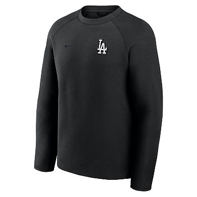Men's Nike Black Los Angeles Dodgers Tech Fleece Raglan Sweatshirt
