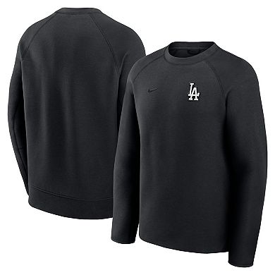 Men's Nike Black Los Angeles Dodgers Tech Fleece Raglan Sweatshirt