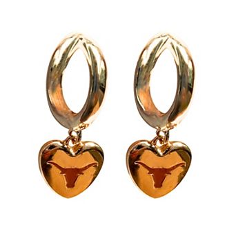 Texas Longhorns Hibiscus Hoop Earrings