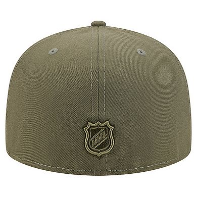 Men's New Era Olive Seattle Kraken Military Appreciation Flag 59FIFTY Fitted Hat