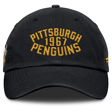 Men's Fanatics Black Pittsburgh Penguins Fundamentals Archer Adjustable Hat