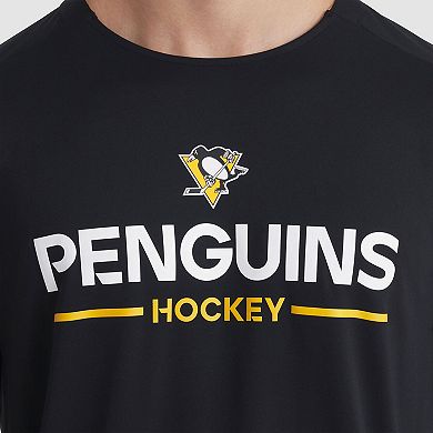 Men's Fanatics Black Pittsburgh Penguins Authentic Pro Rink Tech Long Sleeve T-Shirt