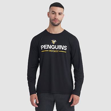 Men's Fanatics Black Pittsburgh Penguins Authentic Pro Rink Tech Long Sleeve T-Shirt