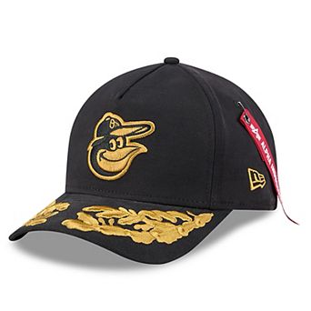 Men's New Era x Alpha Industries Black Baltimore Orioles A-Frame 9FORTY Adjustable Hat