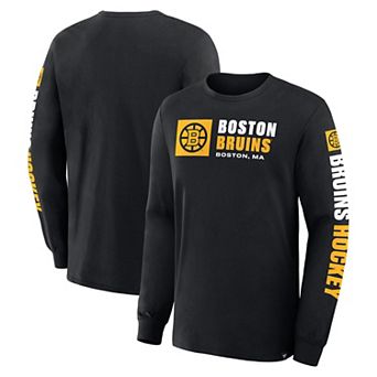 Men's Fanatics Black Boston Bruins Goal Crease Legacy Long Sleeve T-Shirt