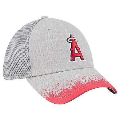 Men's New Era Gray Los Angeles Angels Visor Paint Splatter 39THIRTY Flex Hat