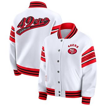 Women's WEAR by Erin Andrews White San Francisco 49ers Plus Size Full-Snap Fleece Sweatshirt Jacket