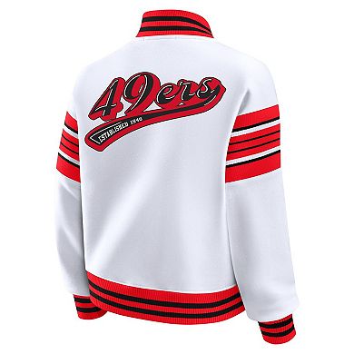 Women's WEAR by Erin Andrews White San Francisco 49ers Plus Size Full-Snap Fleece Sweatshirt Jacket