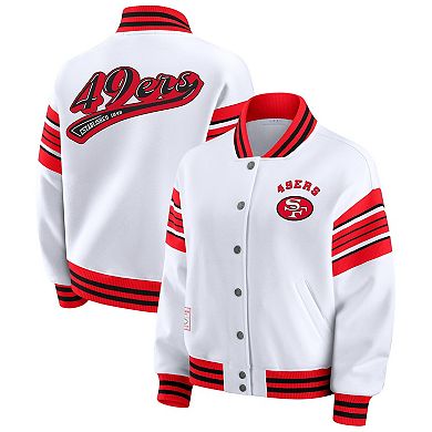 Women's WEAR by Erin Andrews White San Francisco 49ers Plus Size Full-Snap Fleece Sweatshirt Jacket