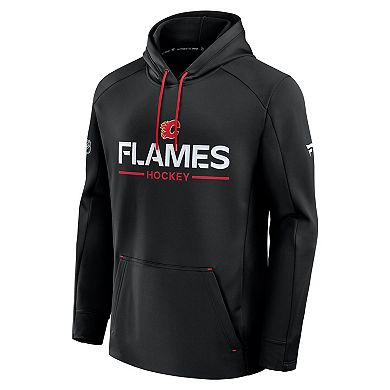 Men's Fanatics Black Calgary Flames Authentic Pro Rink Hoodie