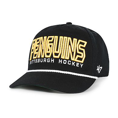 Men's '47 Black Pittsburgh Penguins Byline Hitch Adjustable Hat