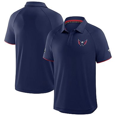 Men's Fanatics Navy Washington Capitals Authentic Pro Rink Raglan Polo
