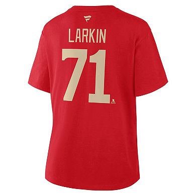 Women's Fanatics Dylan Larkin Red Detroit Red Wings Authentic Stack Name & Number T-Shirt