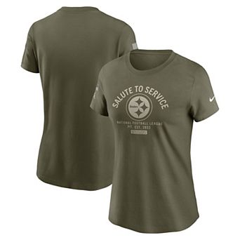 Women's Nike Olive Pittsburgh Steelers 2025 Salute to Service Sideline T-Shirt