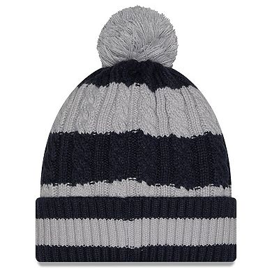 Women's New Era Wolf Gray Seattle Seahawks 2025 Rivalries Collection Braided Cuffed Knit Hat with Pom