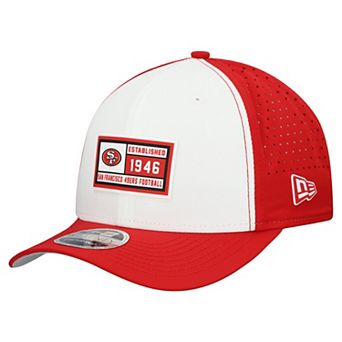 Men's New Era White/Scarlet San Francisco 49ers Established Patch 9SEVENTY Adjustable Hat
