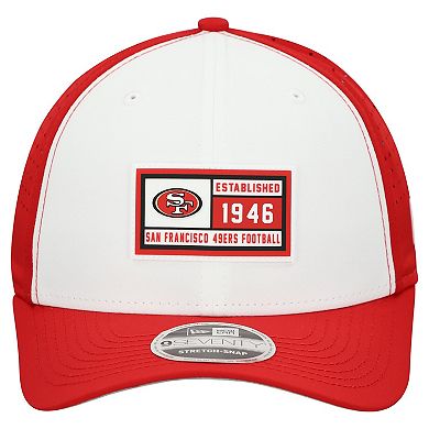 Men's New Era White/Scarlet San Francisco 49ers Established Patch 9SEVENTY Adjustable Hat
