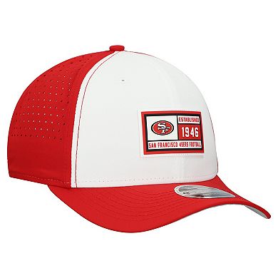 Men's New Era White/Scarlet San Francisco 49ers Established Patch 9SEVENTY Adjustable Hat