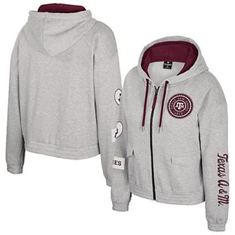 Women's Colosseum Gray Texas A&M Aggies Alfie Full-Zip Hoodie Jacket