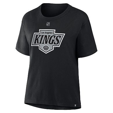 Women's Fanatics Drew Doughty Black Los Angeles Kings Authentic Stack Name & Number T-Shirt