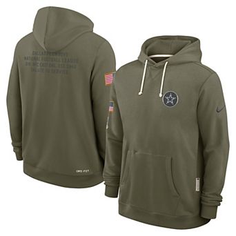 Men's Nike Olive Dallas Cowboys 2025 Salute to Service Sideline Standard Issue Dri-FIT Hoodie