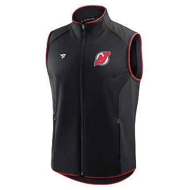 Men's Fanatics Black New Jersey Devils Authentic Pro Rink Full-Zip Vest