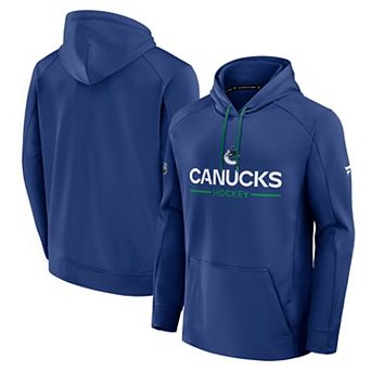 Men's Fanatics Blue Vancouver Canucks Authentic Pro Rink Hoodie
