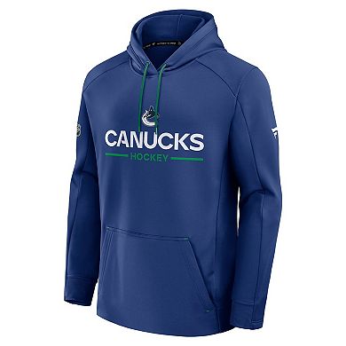 Men's Fanatics Blue Vancouver Canucks Authentic Pro Rink Hoodie