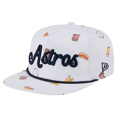 Men's New Era White Houston Astros Team Cheer Rope 19TWENTY Adjustable Hat