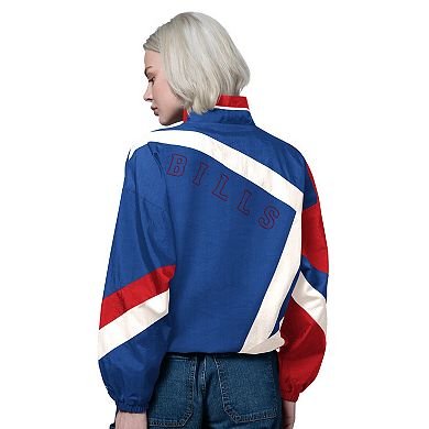 Women's Starter Royal/Red Buffalo Bills Vintage 1st Quarter Full-Zip Windbreaker