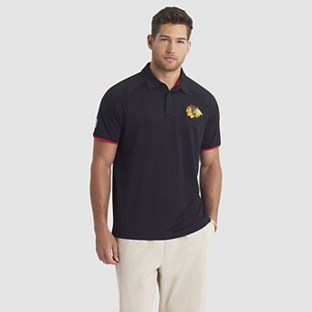 Men's Fanatics Black Chicago Blackhawks Authentic Pro Rink Raglan Polo