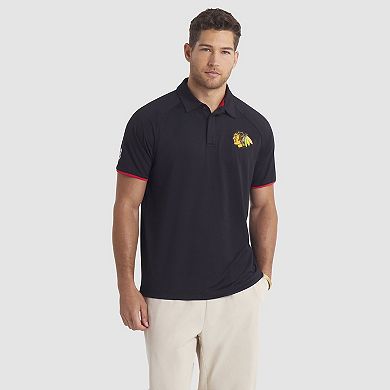 Men's Fanatics Black Chicago Blackhawks Authentic Pro Rink Raglan Polo