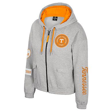Women's Colosseum Gray Tennessee Volunteers Alfie Full-Zip Hoodie Jacket